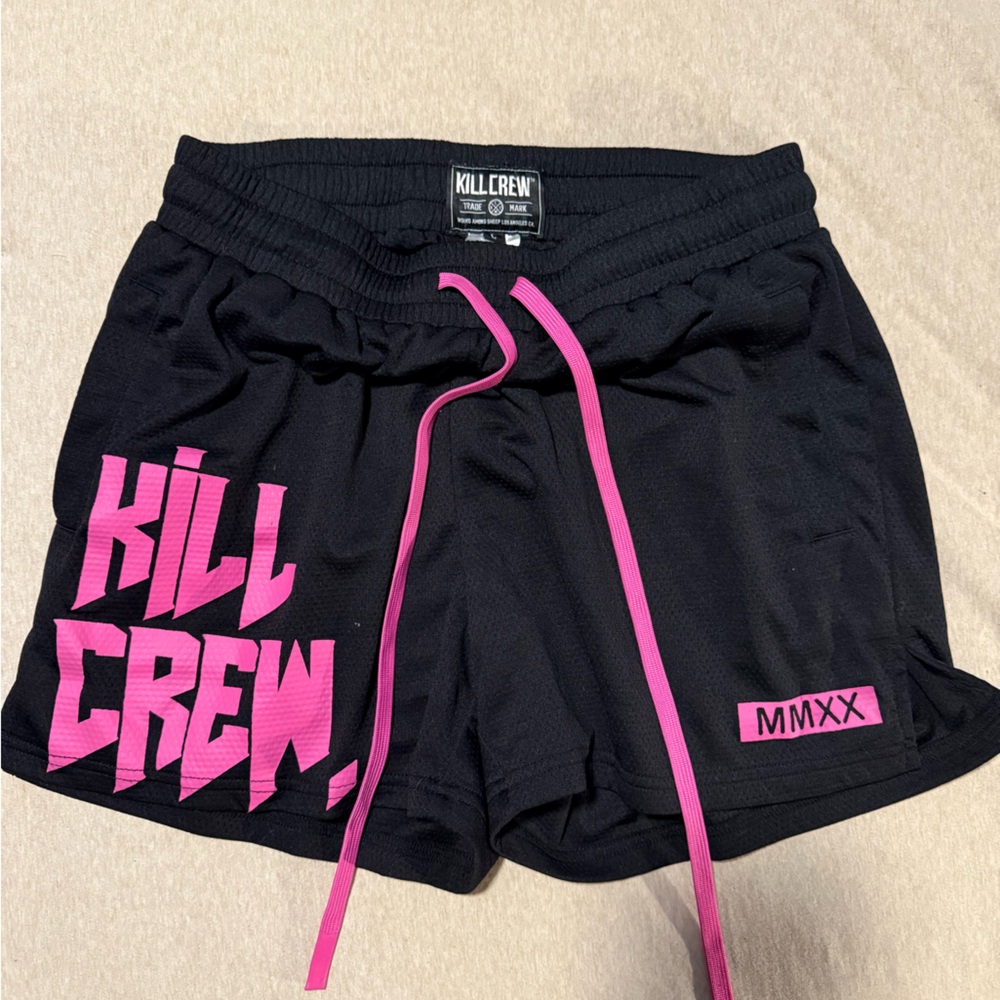 Kill Crew Black Shorts with Pink Accents -Large
